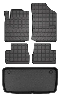 Imagen del producto de Alfombrillas de goma + bandeja de maletero para Citroen C2 2003-2009 – juego de 5 piezas, , a medida – Wielganizator SolidPRO