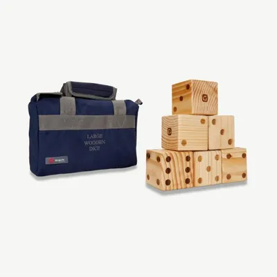 Image de Jeu de 6 dés en bois avec sac de rangement