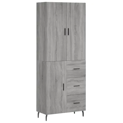 Produktbild von Highboard Grau Sonoma 69,5x34x180 cm Holzwerkstoff