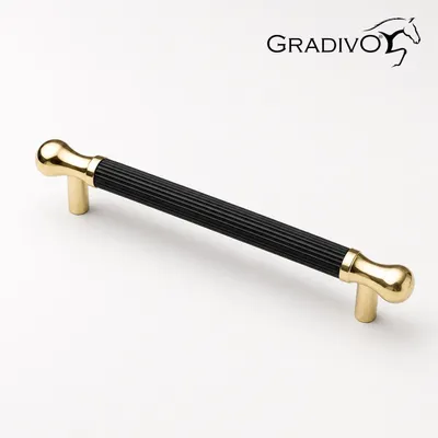 Produktbild von Möbelgriff Küchengriffe Schrankgriff Bügelgriff Schubladengriffe 619 Gold - Schwarz 96 mm