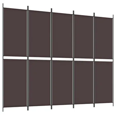 Immagine prodotto di Divisorio a 5 Pannelli Marrone 250x200 cm in Tessuto
