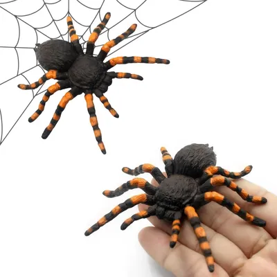 Kunstspinnen, Halloween-Deko, 4 Modelle, 9,5×8,5×1,8 cm