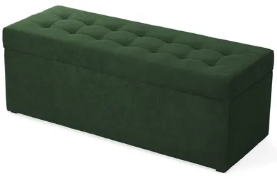 Produktbild von MG Design Polsterhocker Grün 45x120 cm - Stauraum 140L, bis 300 kg, stabil & pflegeleicht, für Wohnzimmer, Schlafzimmer & Flur