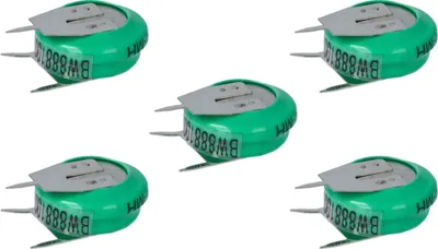 Produktbild von vhbw 5x NiMH Ersatz Knopfzellen-Akku (80 mAh, 1,2 V, NiMH)