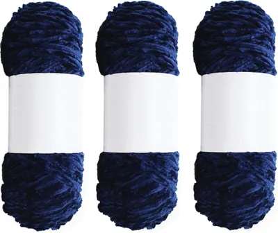 Image de ?3 pcs fil 100% polyester pour tricoter des travaux de crochet, 100 g par écheveau, bleu violet