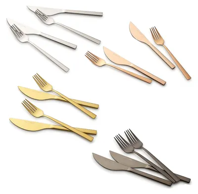 Produktbild von Echtwerk Pizzabesteck-Set, Pizzaset, Steakbesteck, Essbesteck 4-teilig  2 Personen, Mit 2 Pizzamessern und 2 Pizzagabeln aus Edelstahl, Farbe:Silber