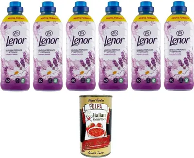 Produktbild von Weichspülerkonzentrat, Lavendel und Kamille, 40 Wäschen, 6x 840 ml+ Italian Gourmet polpa 400g