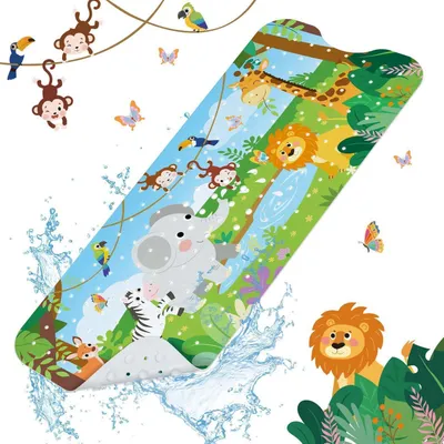 Obrázok produktu pre Protisklzová podložka do vane pre deti, motívy zvierat, rozmer 100 x 40 cm, bez BPA, odolná proti plesniam