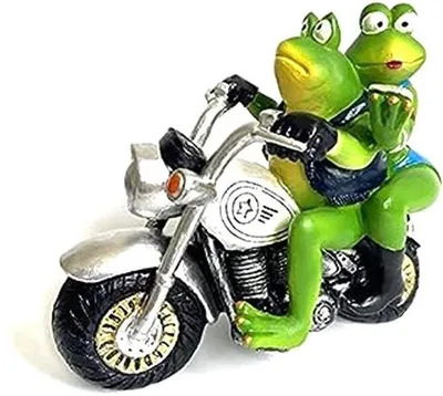 Obrázek produktu pro Unyqoos® Figurky z pryskyřice – pár na motocyklu, dekorativní figurky vyrobené z kvalitního pryskyřice, vhodné do zahrady i do interiéru, odolné vůči vyblednutí a opotřebení
