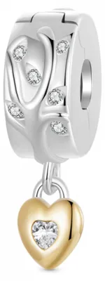 Produktbild von Schmuckanhänger 925er Sterlingsilber Lebensbaum Herz Clip für Armbänder & Halsketten IAC134
