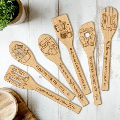 Productafbeelding van Houten Keukenhulpmiddelen Set van 6