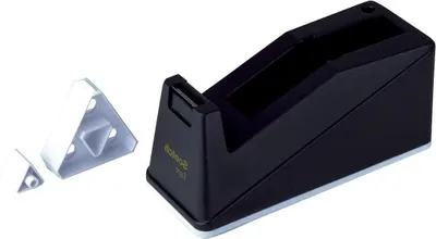 Productafbeelding van Gewogen Tape Dispenser voor Bureau - Hervulbare Sticky Tape Dispenser tot 25 mm breed en 66 m lang - Ideaal voor School, Thuis en Kantoor - Zwart