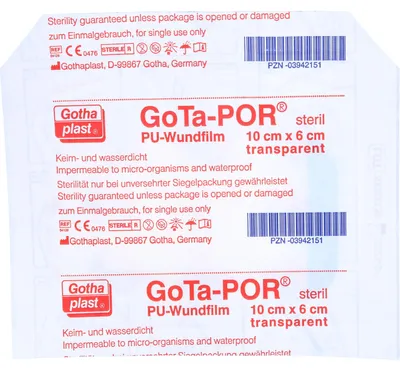 Produktbild von GoTa-POR steril 10 cm x 6 cm transparent PolyurethanWundfilm, 1 St. Pflaster