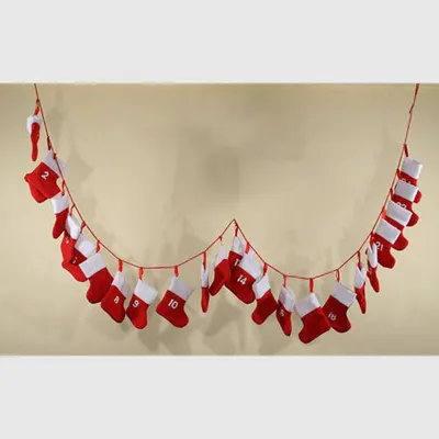 Produktbild von Adventskette SOCKEN X-MAS 195cm Adventskalender Weihnachten