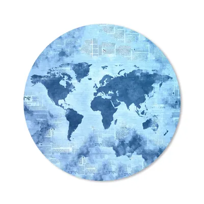 Produktbild von MuchoWow® Mauspad Mousepad Weltkarte - Abstrakt - Blau 40x40 cm - Mousepads - Maus Mat - Pad - Mausunterlage - Schreibtisch Accessoires