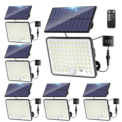 Solarleuchten 6er-Set mit Bewegungsmelder, kaltweiß