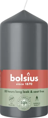 Produktbild von Bolsius Stumpenkerze grau 12 cm Ø 5,8 cm