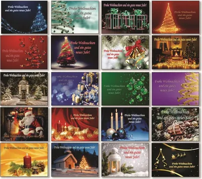 Produktbild von Weihnachtskarten mit Umschlag 100 Stück, Grußkarte Doppelkarte Klappkarten Karte (20), nicht einzeln foliert