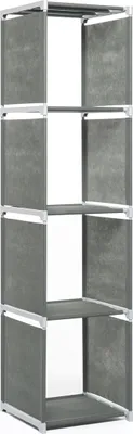Produktbild von 4er Säule Raumteiler Regal Standregal Wandregal Dekoregal "Allice I" Anthrazit