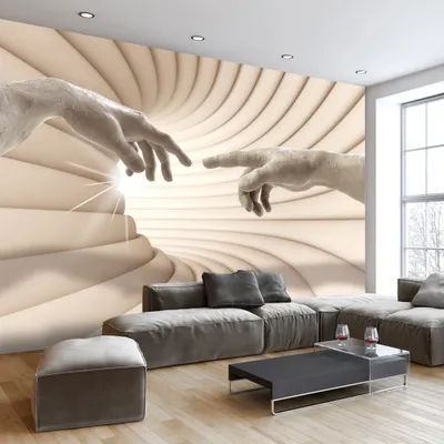 Produktbild von Fototapete selbstklebend Abstrakt 343x256 cm Tapete Wandtapete Wandbilder Klebefolie Dekofolie Tapetenfolie Wand Dekoration Wohnzimmer - 3d Effekt Hände Design f-A-0366-a-c