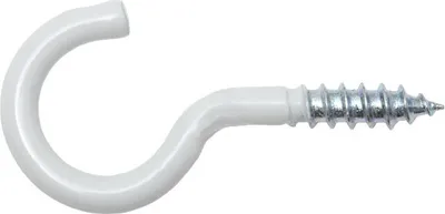 Produktbild von Schraubhaken weiss gebogen 6,2x100 / 28 mm - 50 Stück Hakenschrauben