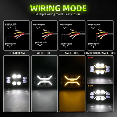 Zdjęcie produktu dla Reflektor LED do pojazdów, 2 sztuki, biały/pomarańczowy, światła do jazdy dziennej (DRL), średnica 10 cali, napięcie 12V/24V