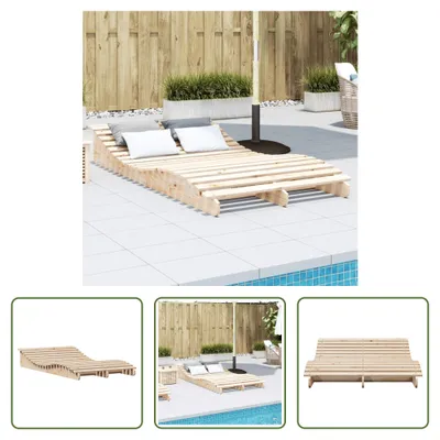Immagine prodotto di The Living Store Lettino prendisole 205x110x31,5 cm in legno di pino massiccio
