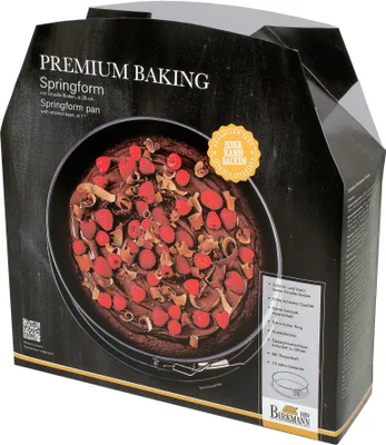 Zdjęcie produktu dla RBV Birkmann 882027, Forma do ciasta z klamrą, Okrągły, Płaska powierzchnia, 3,5 l, Czarny, 280 mm