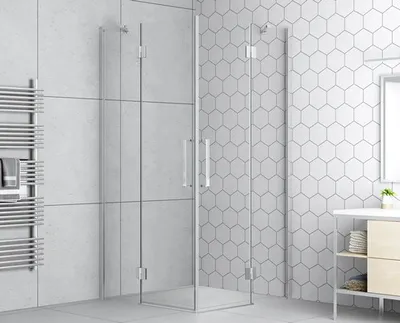 Produktbild von form&style Eckeinstieg BALLINO 100 x 100 x 195 cm Profil chrom Klarglas schmutzabweisende Glasbeschichtung