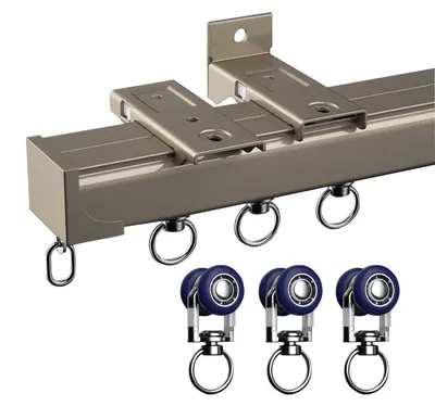 Produktbild von Schwerlast Gardinenstange Aluminium 1m Champagne Decken- oder Wandmontage