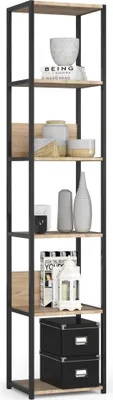 Produktbild von Industrielles Regal Schwarz 40 cm Sonoma Eiche 6 Regalböden B40xH32xT192 cm