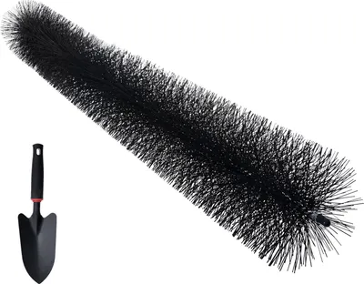 Image de SucceBuy Brosse pour gouttières, longueur totale 36,6 m, diamètre 10 cm, outil de nettoyage de gouttières, brosse pour gouttières au ras du sol, protection contre les feuilles mortes pour gouttières de 12,7 cm