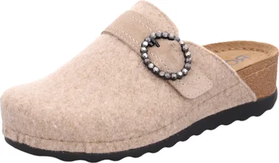 Produktbild von Rohde Damen Pantoffel Softfilz Hausschuh mit Lederdecksohle Soave-40 6055, Größe:42 EU, Farbe:Beige