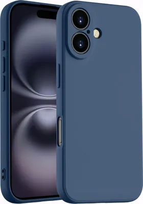 Obrázek produktu pro Pouzdro pro iPhone 16 Měkký tekutý silikonové, nárazuvzdorné gumové pouzdro Tmavě modrá
