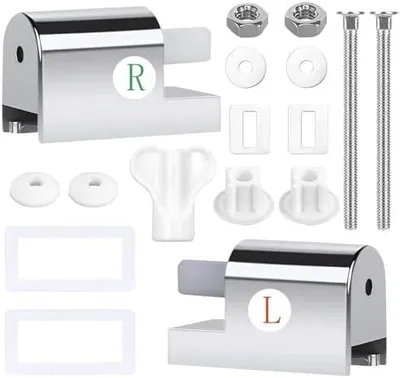 Produktbild von 2 Stück WC Sitz Befestigung, Universal Halterung WC Sitze Soft-Close Scharnier mit Absenkautomatik Befestigungsset für Feste Toilettensitzteile zu Installieren
