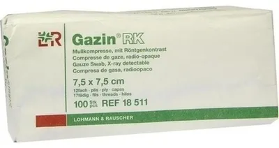 Obrázok produktu pre Gazin Kompresy nesterilné s RK 7,5x7,5cm, 100 ks KOM
