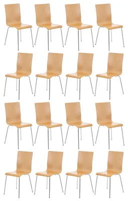 Produktbild von CLP 16er Set Besucherstuhl Pepe Metallgestell natur