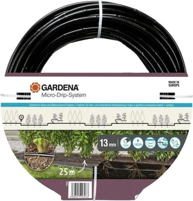 Obrázek produktu pro Prodloužení kapací hadice GARDENA, 25 m, podzemní a nadzemní, vestavěné kapkovače, 495 x 108 x 495 mm