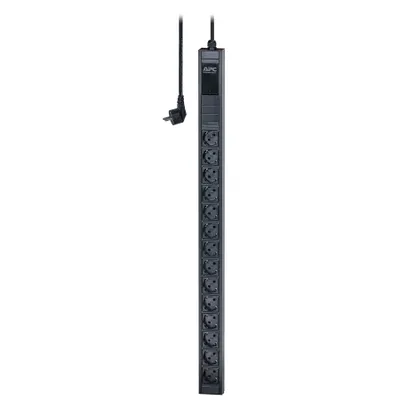 Produktbild von APC Easy Rack PDU, Basic, Null HE, 1-phasig, 3.7kW, 230V, 16A, 14 SCHUKO Ausgänge, IEC60884 SCHUKO Eingang, Standard, 0U, Einphasig, Senkrecht, Aluminium, Schwarz
