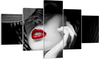 Produktbild von Bild auf Leinwand - Leinwandbild - Frau Gesicht Lippen - 125x70cm - Wand Bild - Wanddeko - Leinwanddruck - Bilder - Kunstdruck - Wanddekoration - Leinwand bilder - Wandkunst - EA125x70-3618