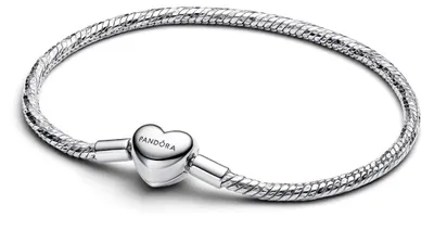 Produktbild von Pandora Schlangen-Gliederarmband Facette Herzverschluss Silber 594236C00-19 cm