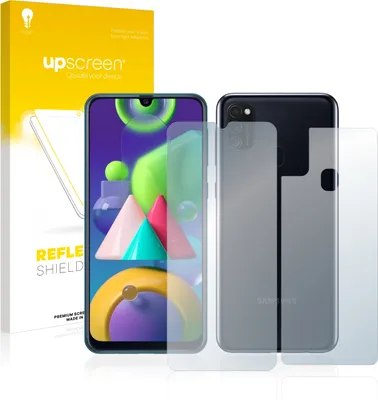 Produktbild von upscreen Schutzfolie für Samsung Galaxy M21 (Vorder + Rückseite) Folie Matt Entspiegelt Anti-Reflex