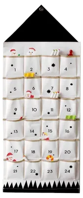 Immagine prodotto di Calendario dell'Avvento in tessuto, riutilizzabile, con 24 tasche, dimensioni 122x50 cm, ideale per essere appeso