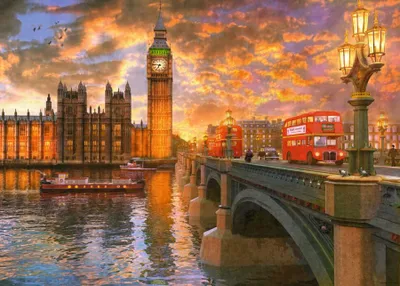 Immagine prodotto di Ravensburger Londra - Tramonto a Westminster, 1000 pezzi, Paesaggio, 12 anni
