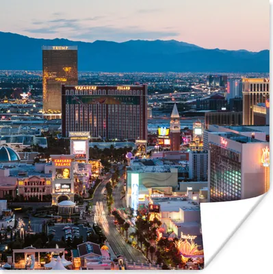 Produktbild von MuchoWow® Poster Las Vegas - Strip - Abend 75x75 cm - Wand Dekoration