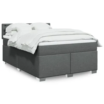 Produktbild von CLORIS Boxspringbett mit Matratze Dunkelgrau 140x190 cm Stoff - Klassische Betten 517