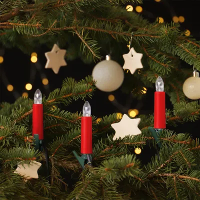 Produktbild von NARVA Lichterkette außen für Weihnachtsbaum 30 Kerzen rot Beleuchtung warmweiß 29 Meter Strombetrieben