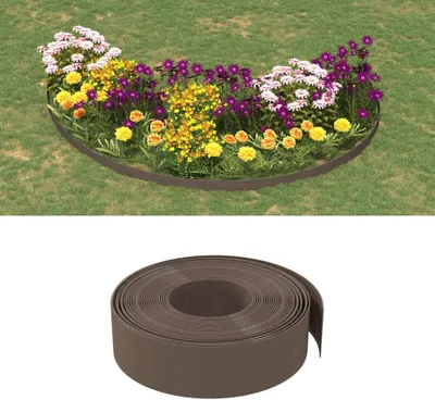 Produktbild von The Living Store Rasenkanten 3 Stk. Braun 10 m 15 cm Polyethylen