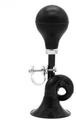 Image de Corne de vélo rétro, de couleur noire, en métal