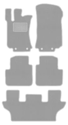Image de Tapis de sol en moquette pour Mercedes R251 / V251 2005-2013 (7 places) – jeu de 4 pièces, gris, sur mesure – Wielganizator OSLO